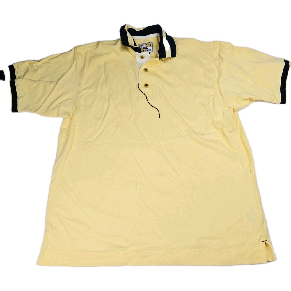 Cutter & Buck Mens‎ Polo Shirt M Yellow Short Sleeve Golf Casual